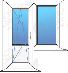 Балконный блок: дверь с одностворчатым окном